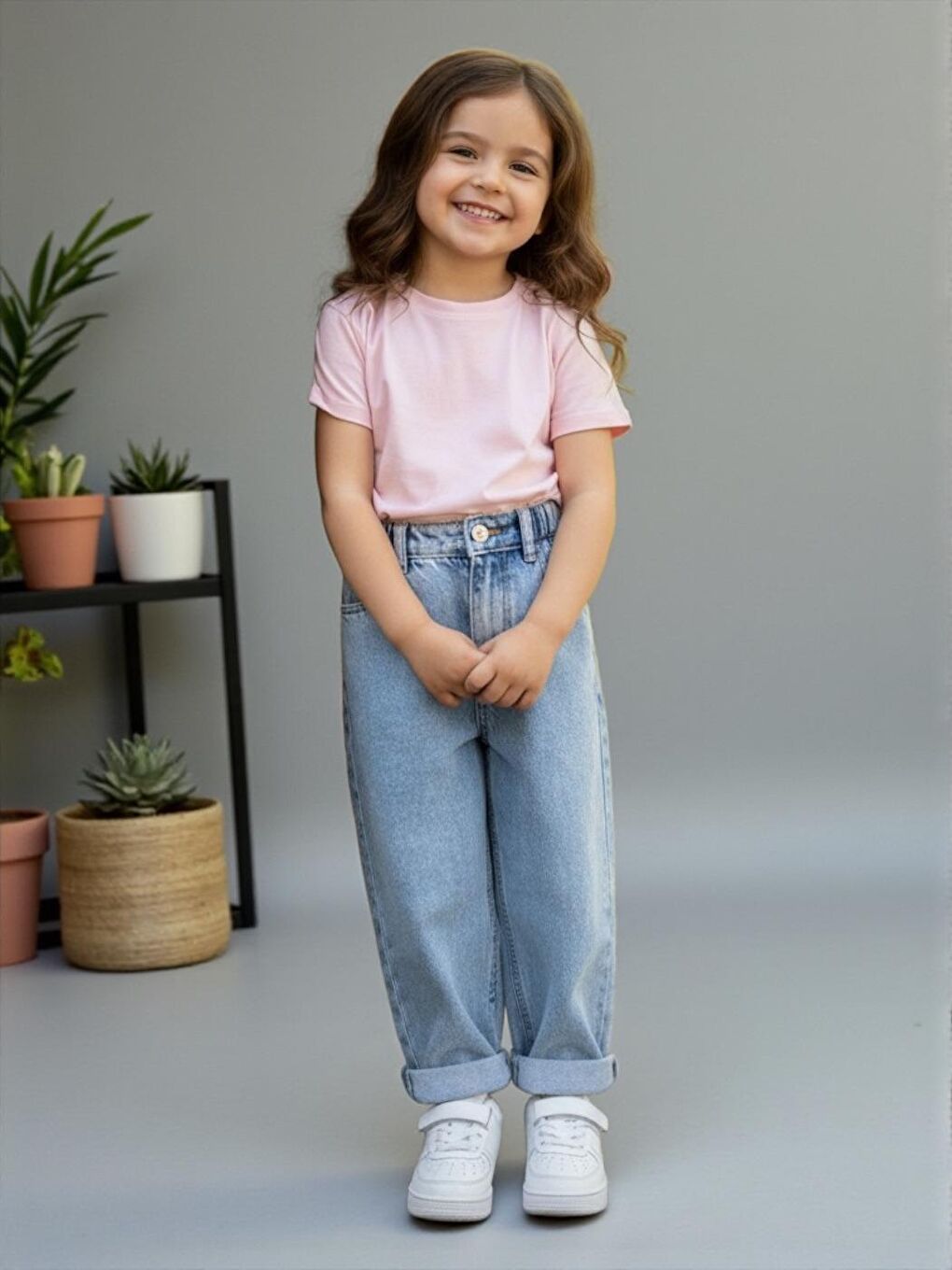Mavi Kız Çocuk Mom Fit Standart Paça Jean Pantolon-3