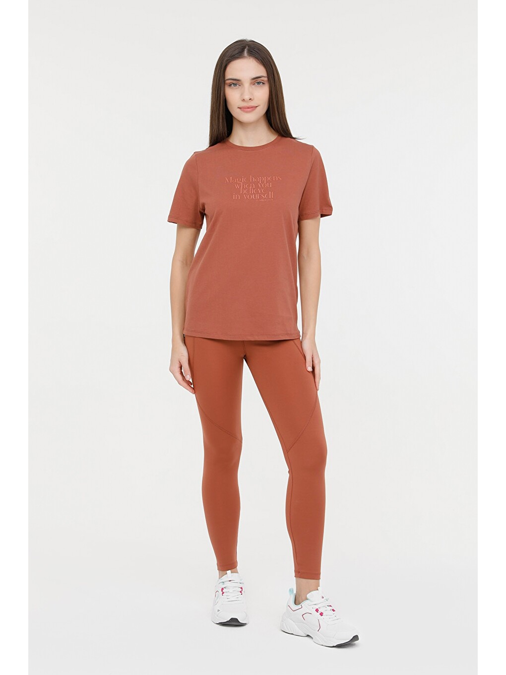 WL DARK 11LYG41 4FX Pembe Kadın Kısa Kol T-Shirt-2