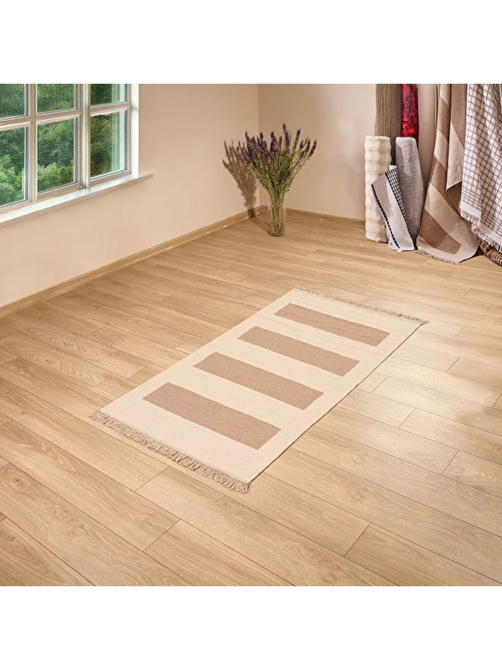 Soft Vogar Çift Taraflı Mutfak Halısı - Ekru - 80x150 cm-2