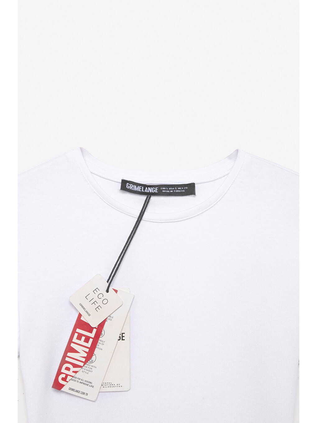Tarelıa Kadın Bisiklet Yaka Kısa Kollu Slim Beyaz T-shirt-1