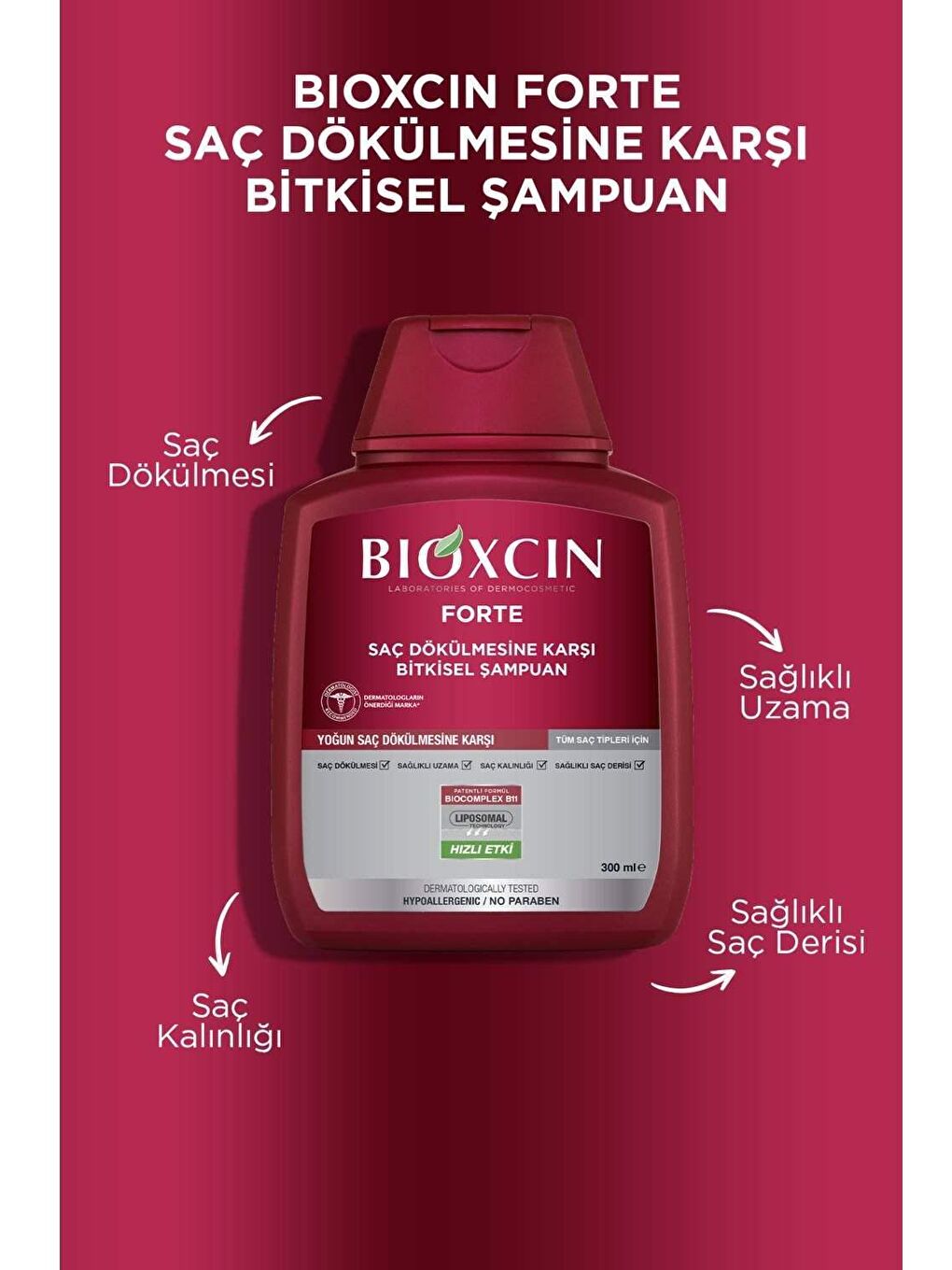 Bioxcin Renksiz Forte Tüm Saç Tipleri İçin Şampuan 300 ml (3 Al 2 Öde) - 2