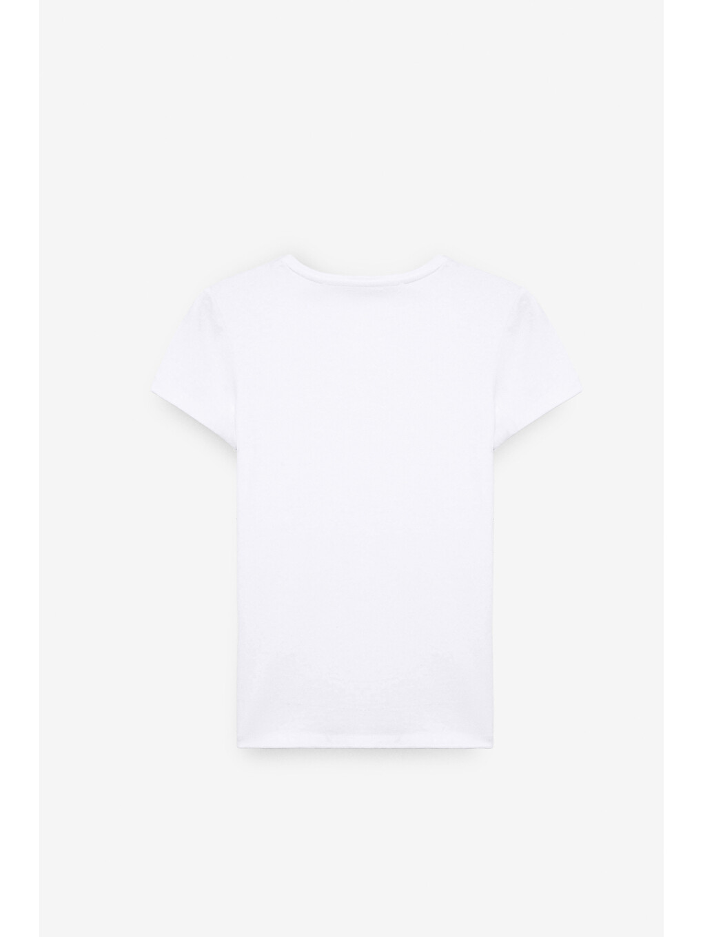 Tarelıa Kadın Bisiklet Yaka Kısa Kollu Slim Beyaz T-shirt-2