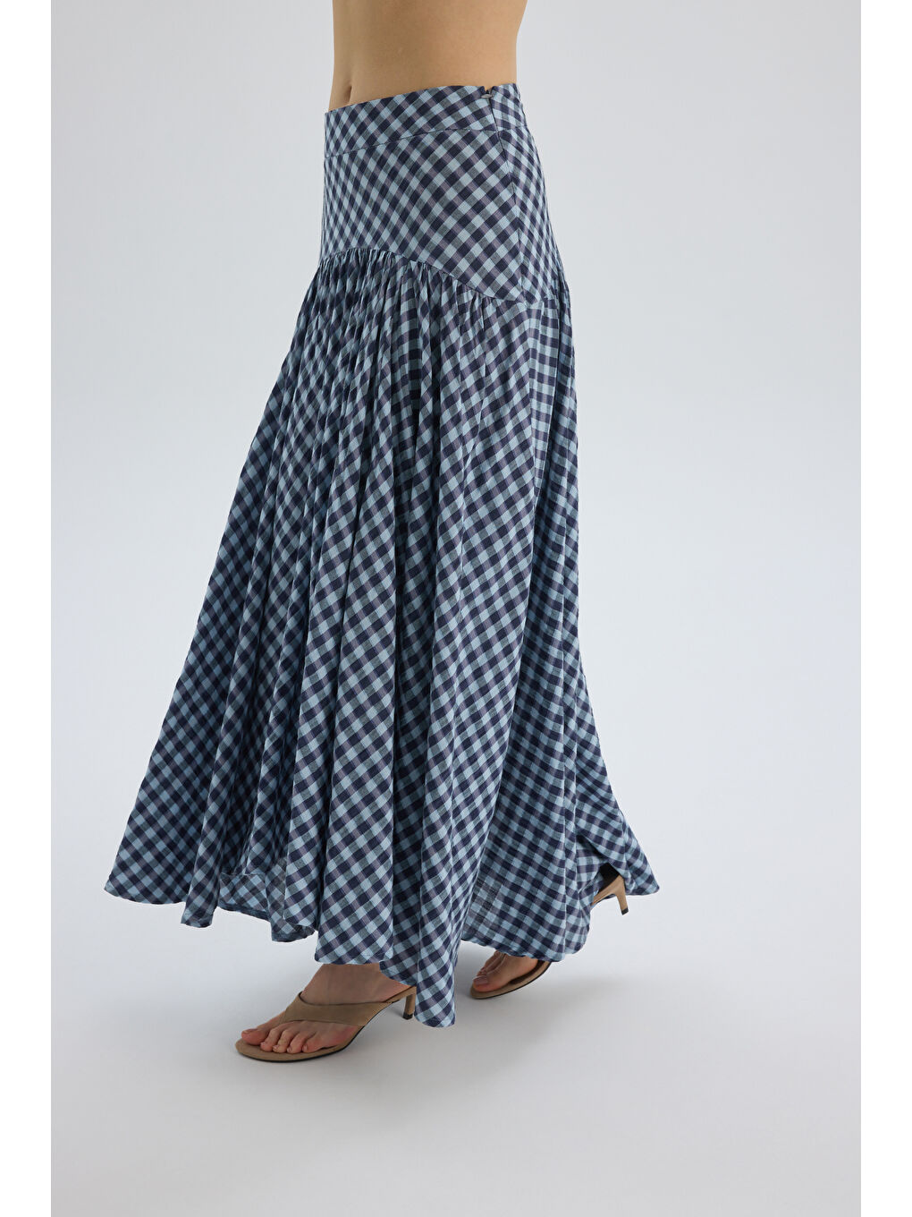 Amelisse Ekoseli Mavi Uzun Etek-3