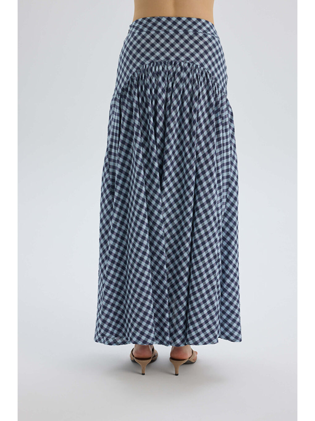 Amelisse Ekoseli Mavi Uzun Etek-4