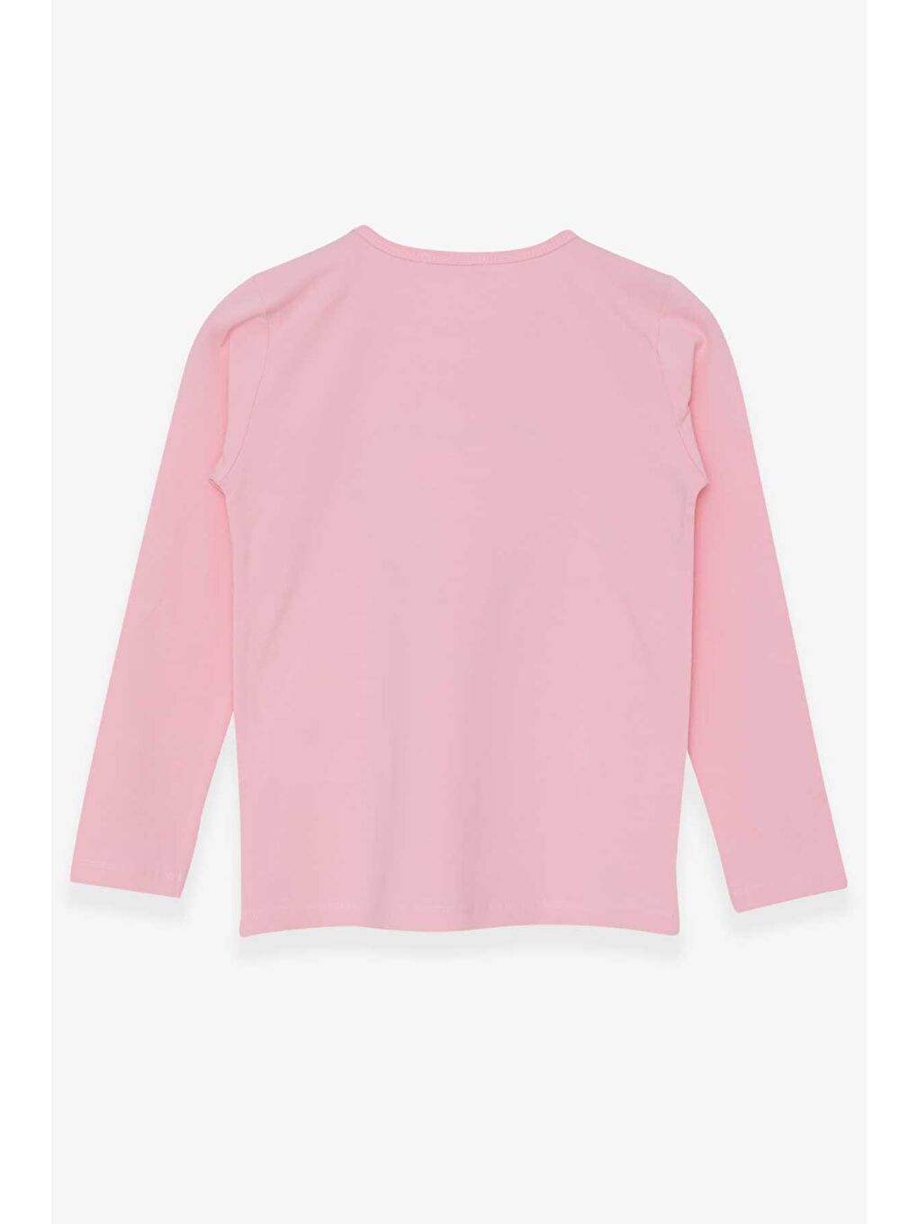 Pembe Kız Çocuk Uzun Kollu Tişört Kalpli Tül Nakışlı Pudra (9-11 Yaş)-1
