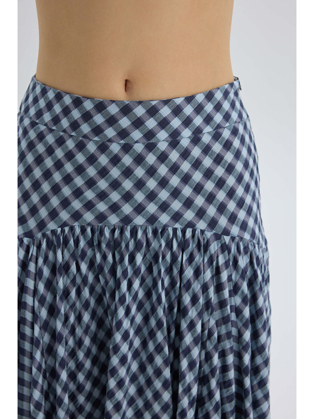 Amelisse Ekoseli Mavi Uzun Etek-7