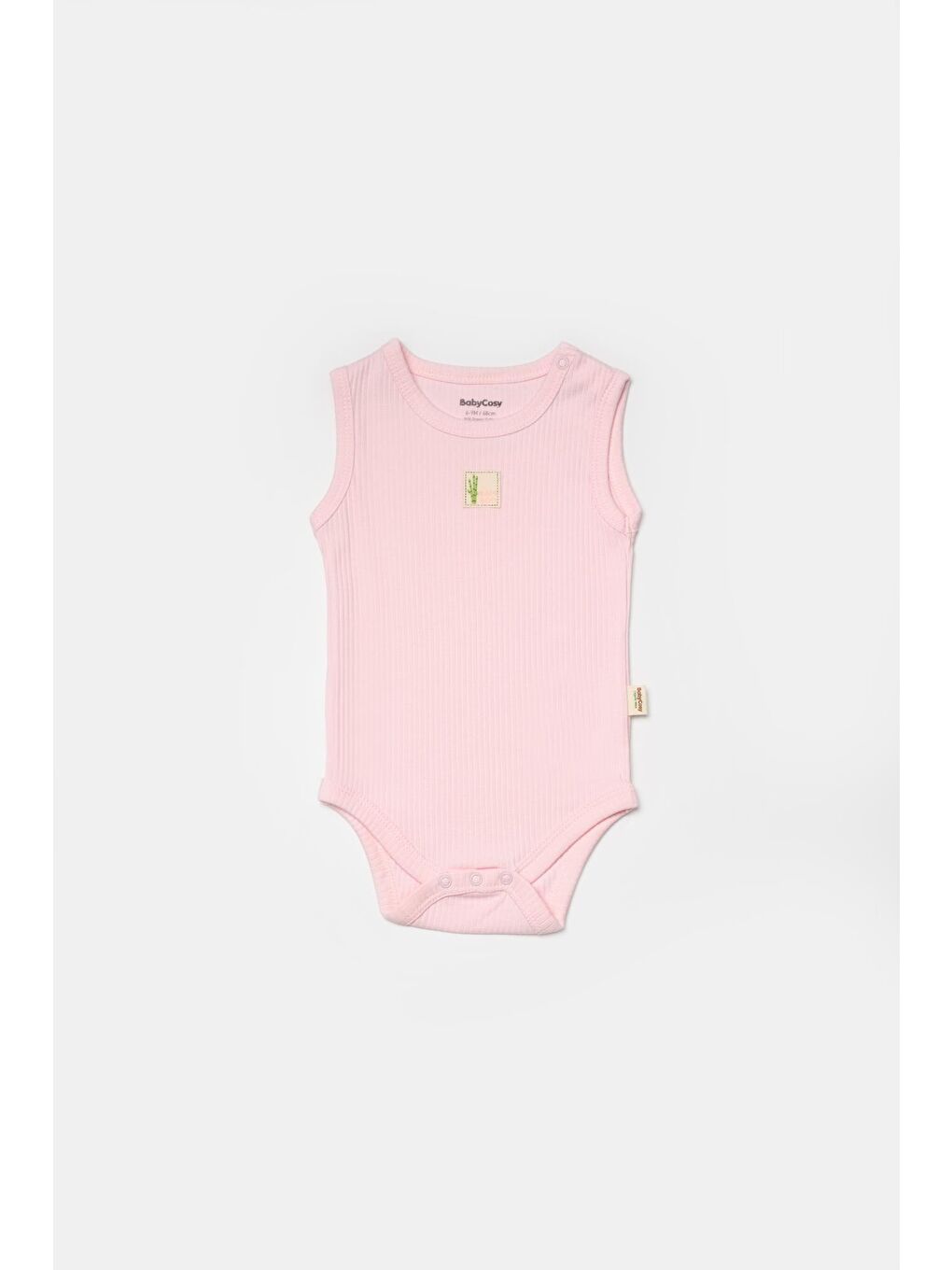 Pembe Bebek 2 Parça Kolsuz Body, %50 Bambu - %50 Organik Pamuk, Bebek ve Yenidoğan Serisi - CSYB9012-4