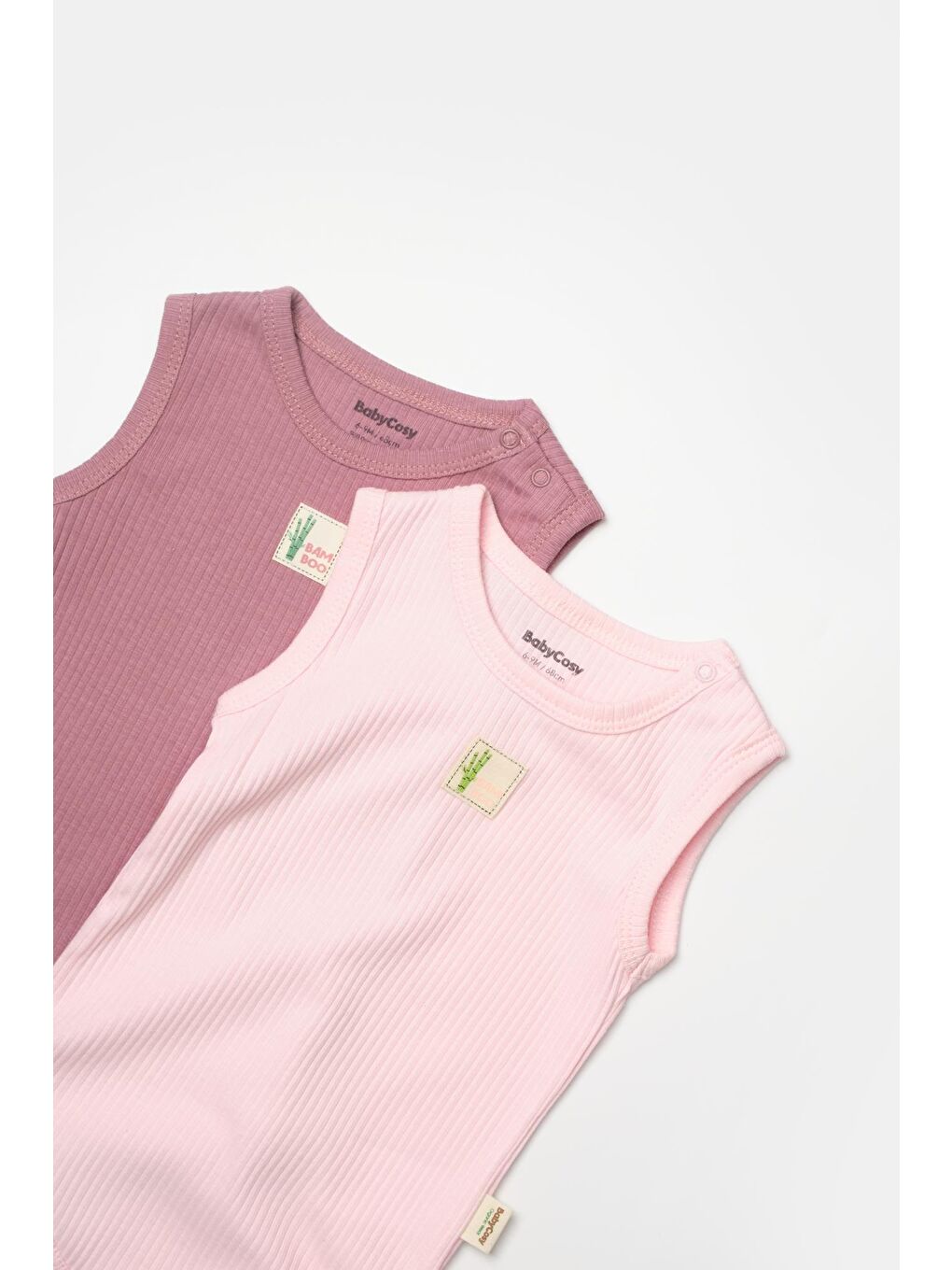 Pembe Bebek 2 Parça Kolsuz Body, %50 Bambu - %50 Organik Pamuk, Bebek ve Yenidoğan Serisi - CSYB9012-6