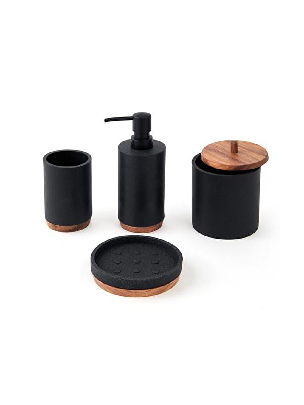 Robe 4'lü Banyo Aksesuar Seti - Siyah-3