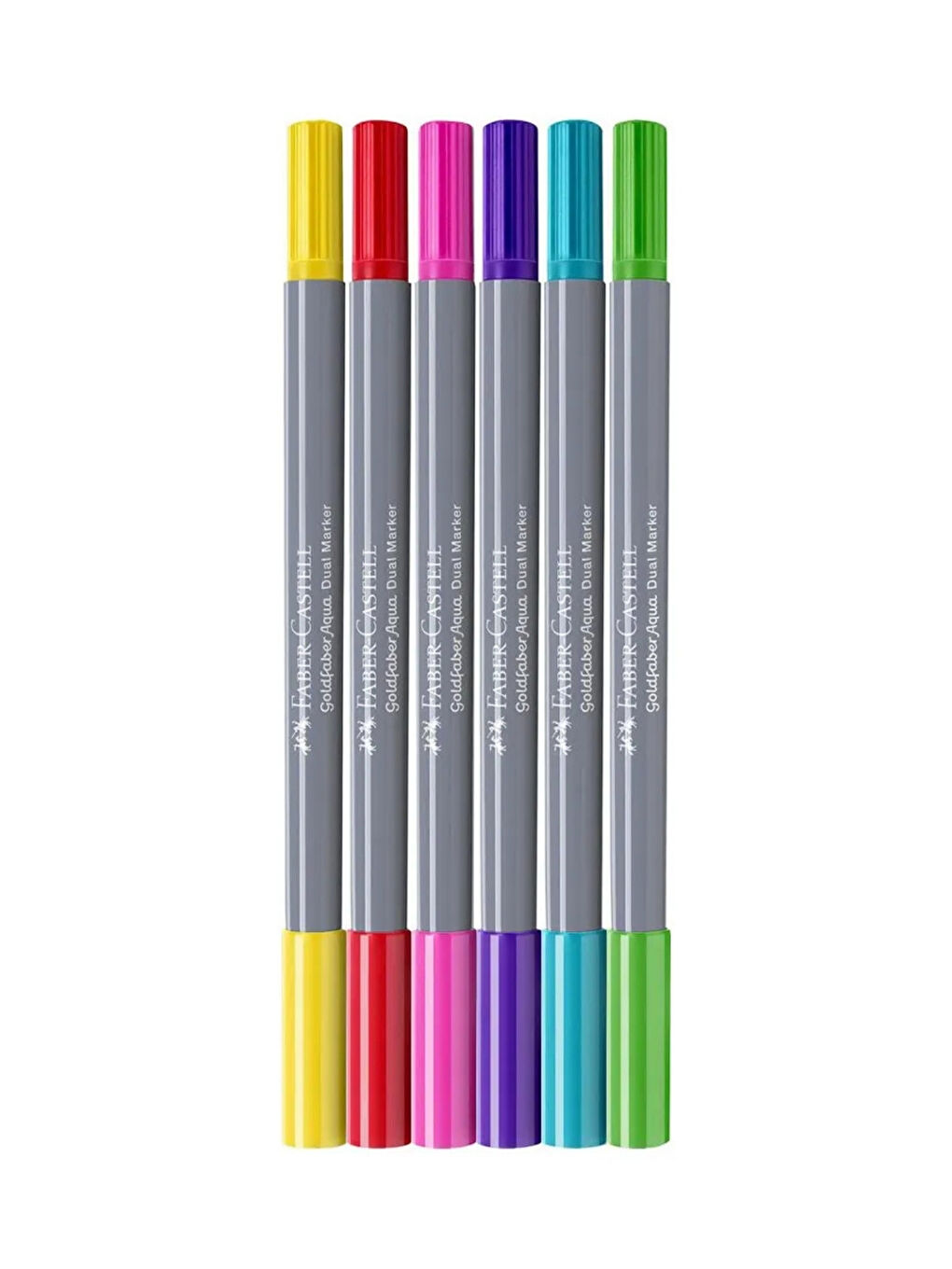 Goldfaber Aqua Çift Uçlu Markör 6'lı Candy Set,Su Bazlı,Fırça ve Fineliner Uçlu,Yıkanabilir Mürekkep-2