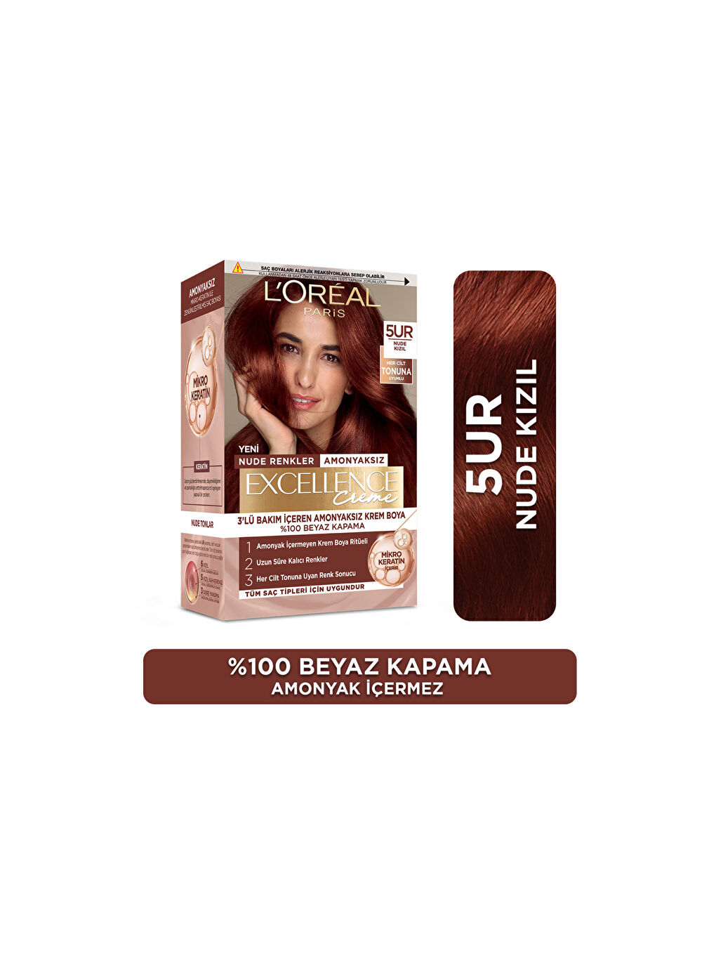 L’Oréal Paris Excellence Creme Nude Renkler Saç Boyası – 5UR Nude Kızıl