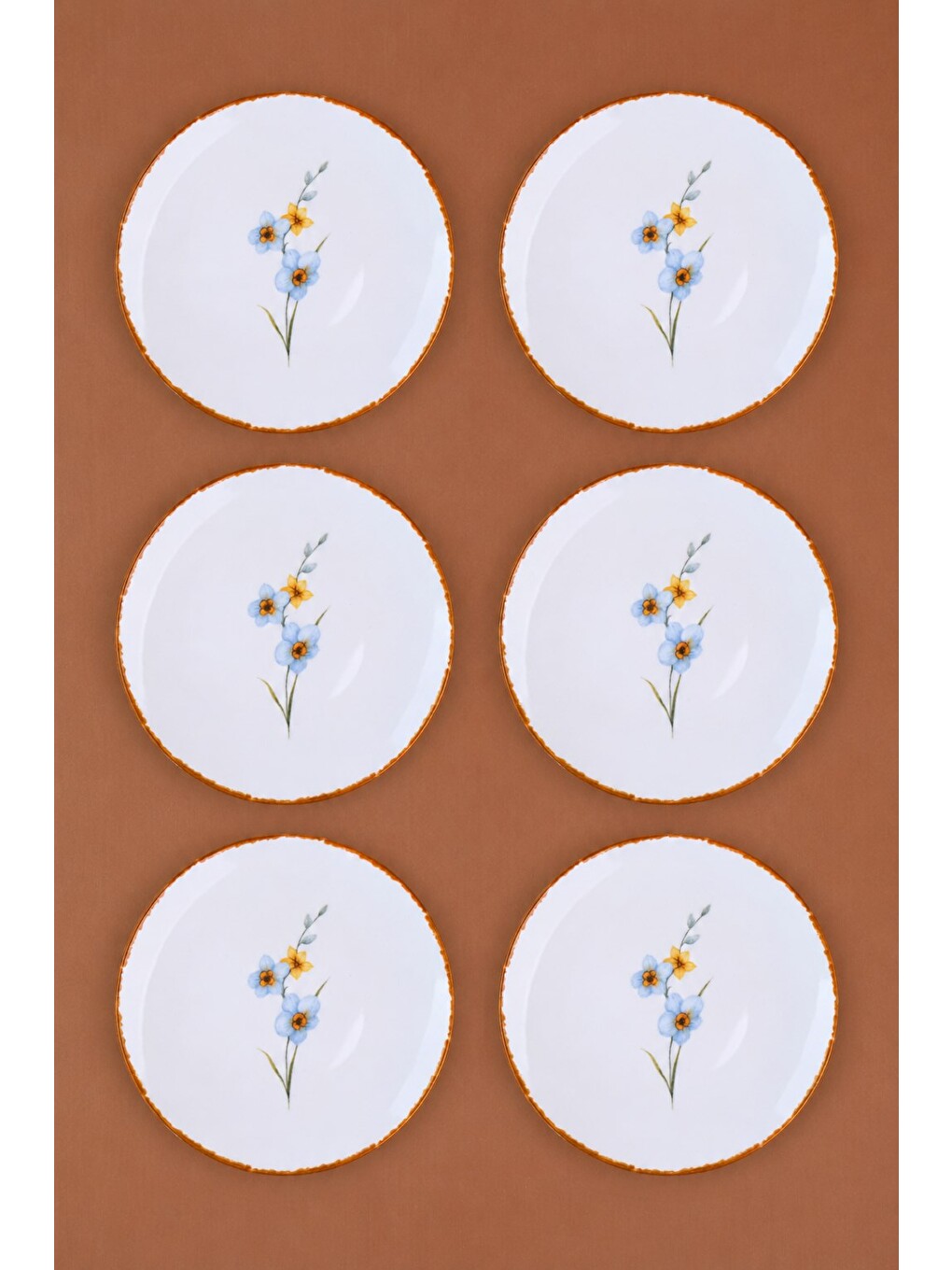 Karışık Porselen Azelya Pasta Tabağı 19,50cm ALY1 6 Kişilik 6 Parça