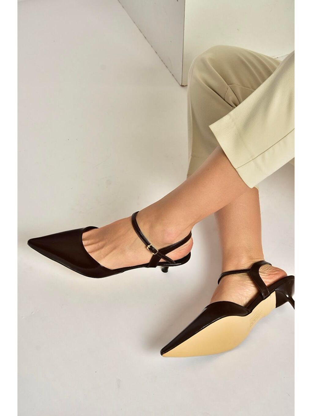 Kahverengi Kadın Topuklu Ayakkabı Y480259860-1