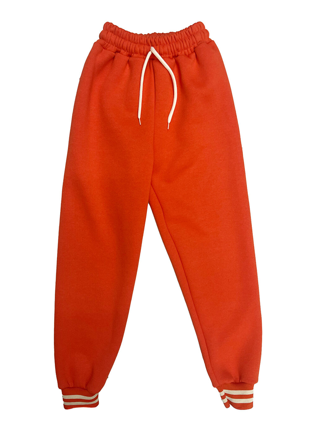 Kahverengi Kız Çocuk Taş Süslemeli Kapüşonlu Ribana Detaylı 3 İplik Alt-Üst Takım 12338-2