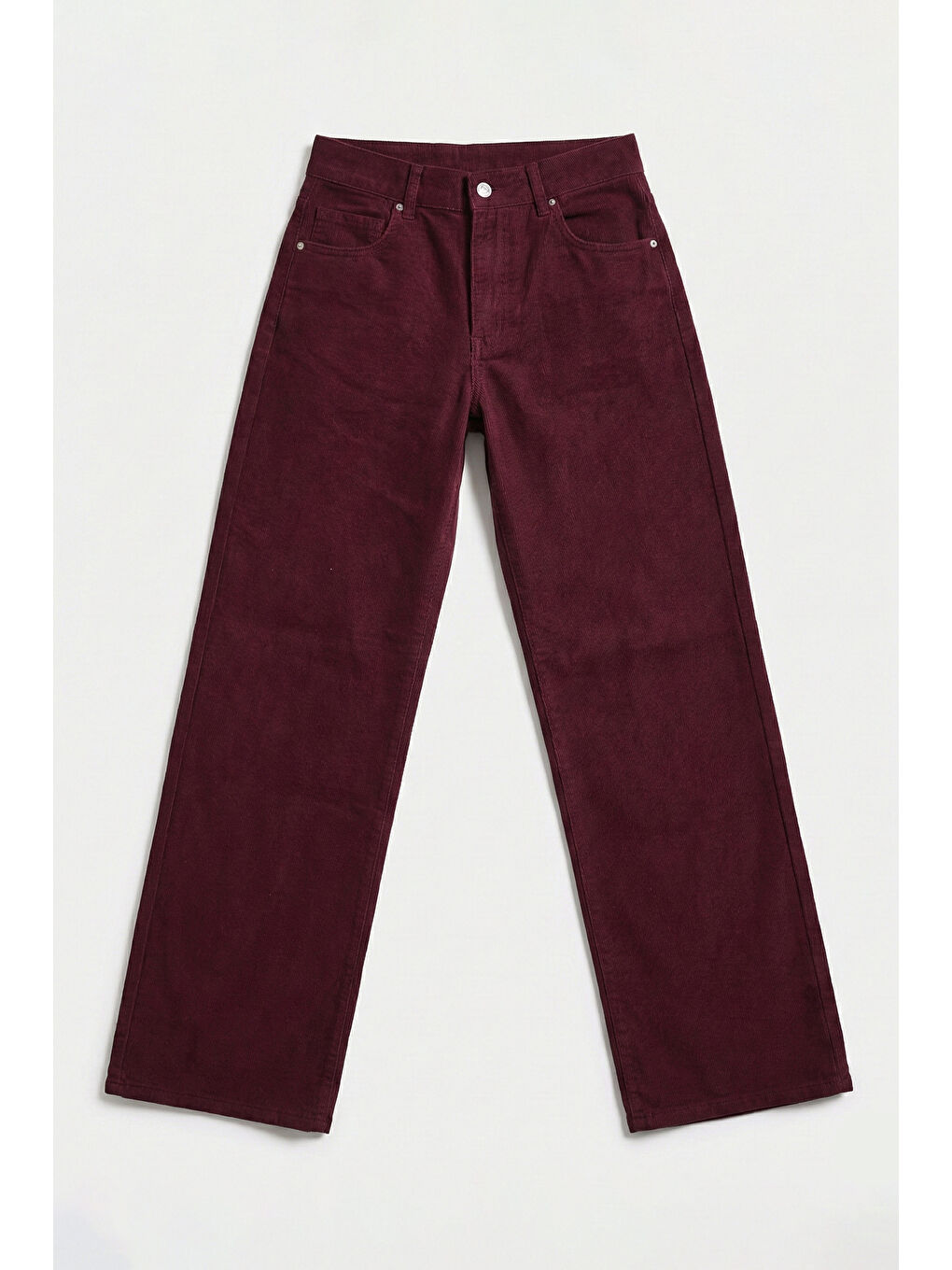 Kadın Bordo Renk Lora 7s6-35 Loose Fit %100 Pamuk Denim Jean-1