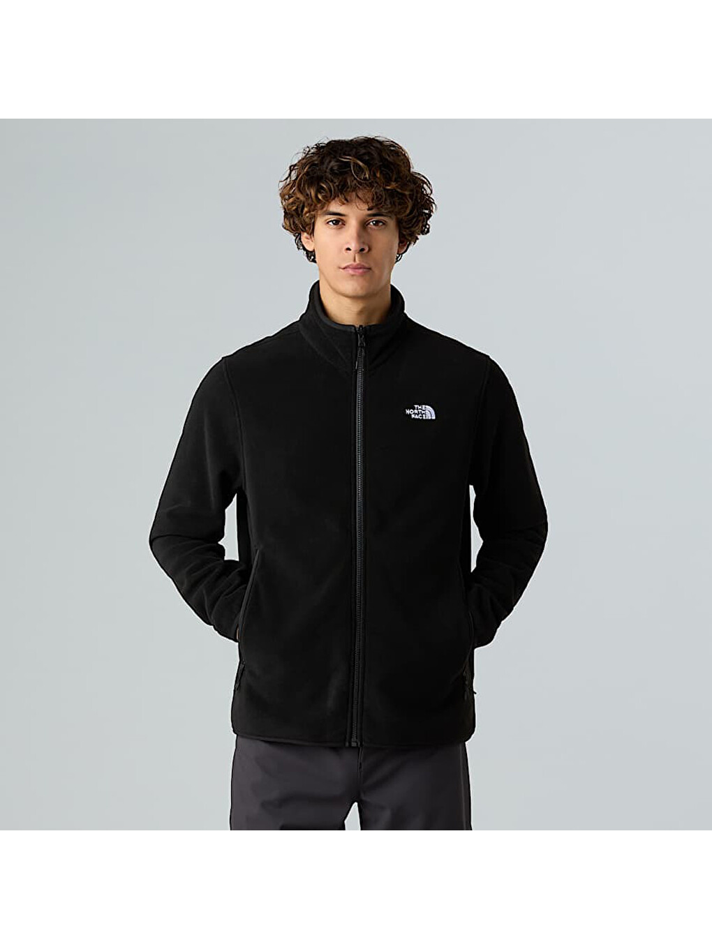 Glacier Fleece Erkek Siyah Dik Yaka Fermuarlı Sweatshirt