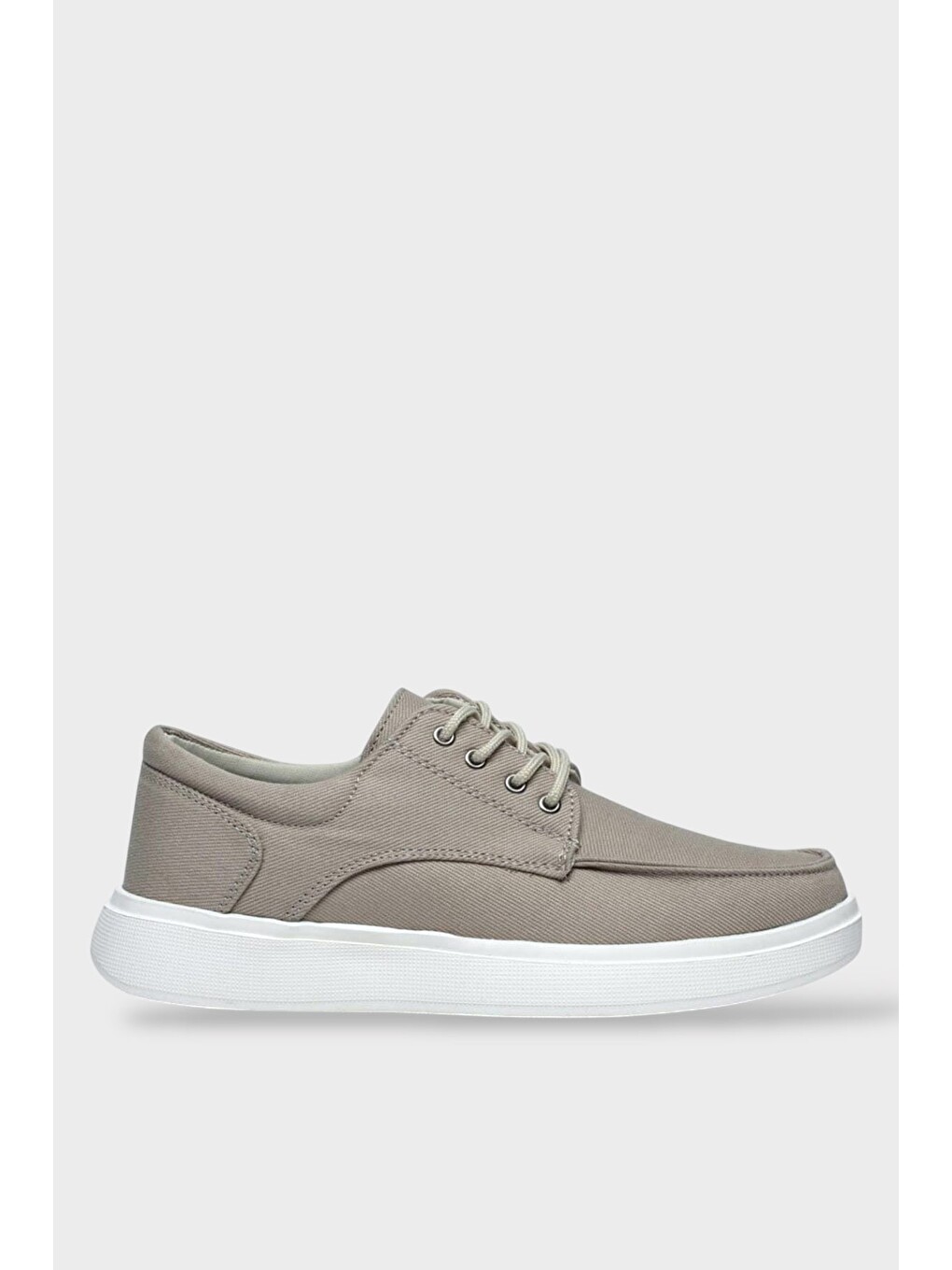 Erkek Keten Gabardin Kumaş Günlük Sneaker Ayakkabı Bej