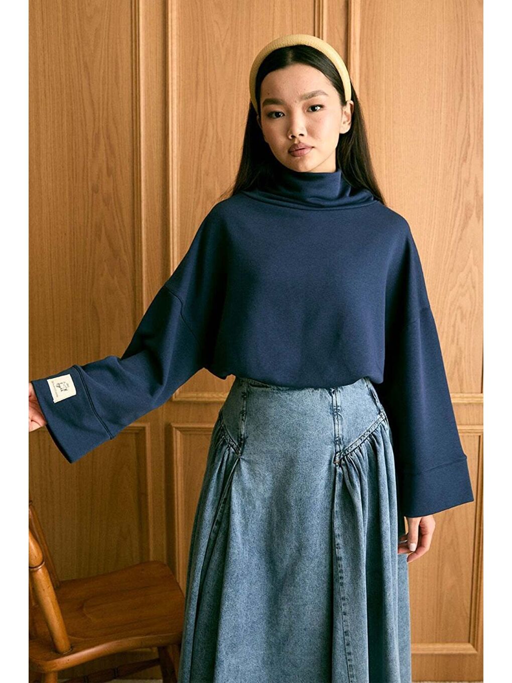 Lacivert Dik Yaka Kışlık Body-1