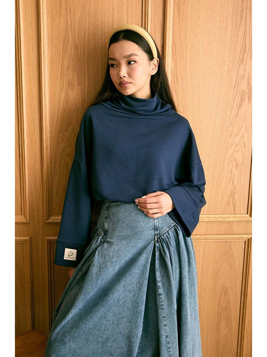 Lacivert Dik Yaka Kışlık Body-2