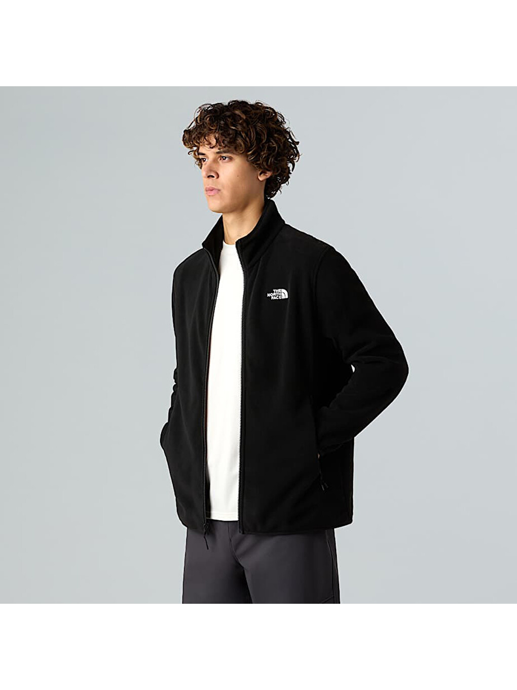Glacier Fleece Erkek Siyah Dik Yaka Fermuarlı Sweatshirt-1