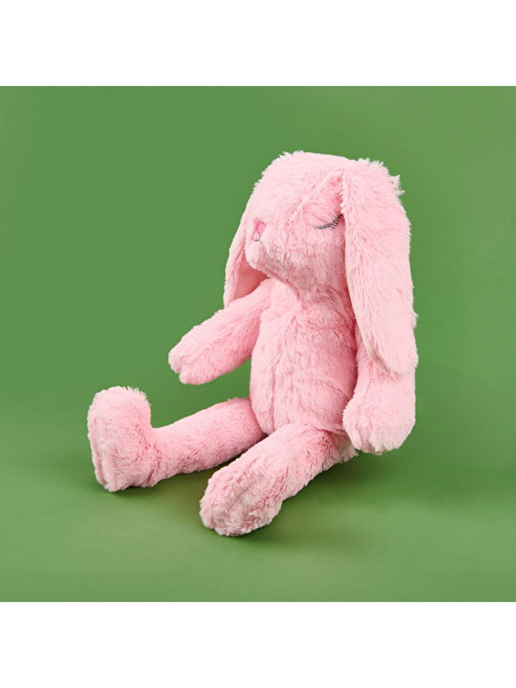 Soft Uyuyan Tavşan Figürlü Yastık - Pembe - 20x35 cm-1