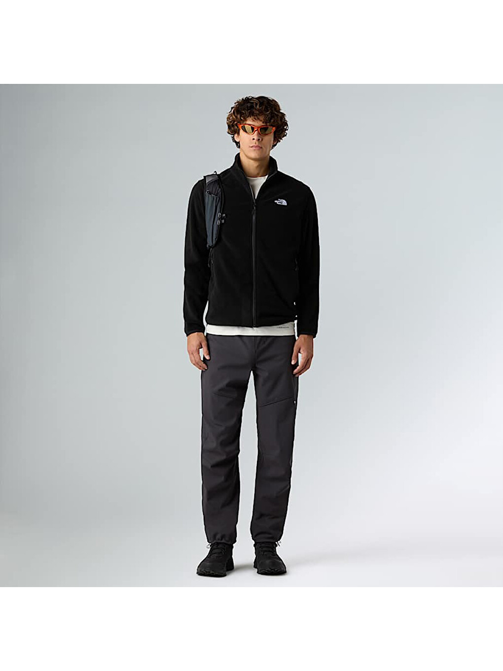 Glacier Fleece Erkek Siyah Dik Yaka Fermuarlı Sweatshirt-3