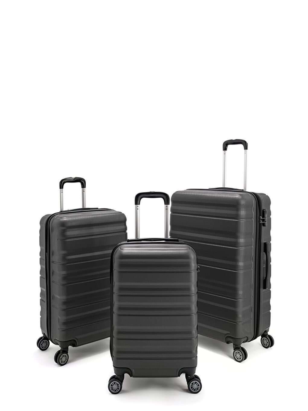 Antrasit Abs Baklava Desenli Valiz Seti