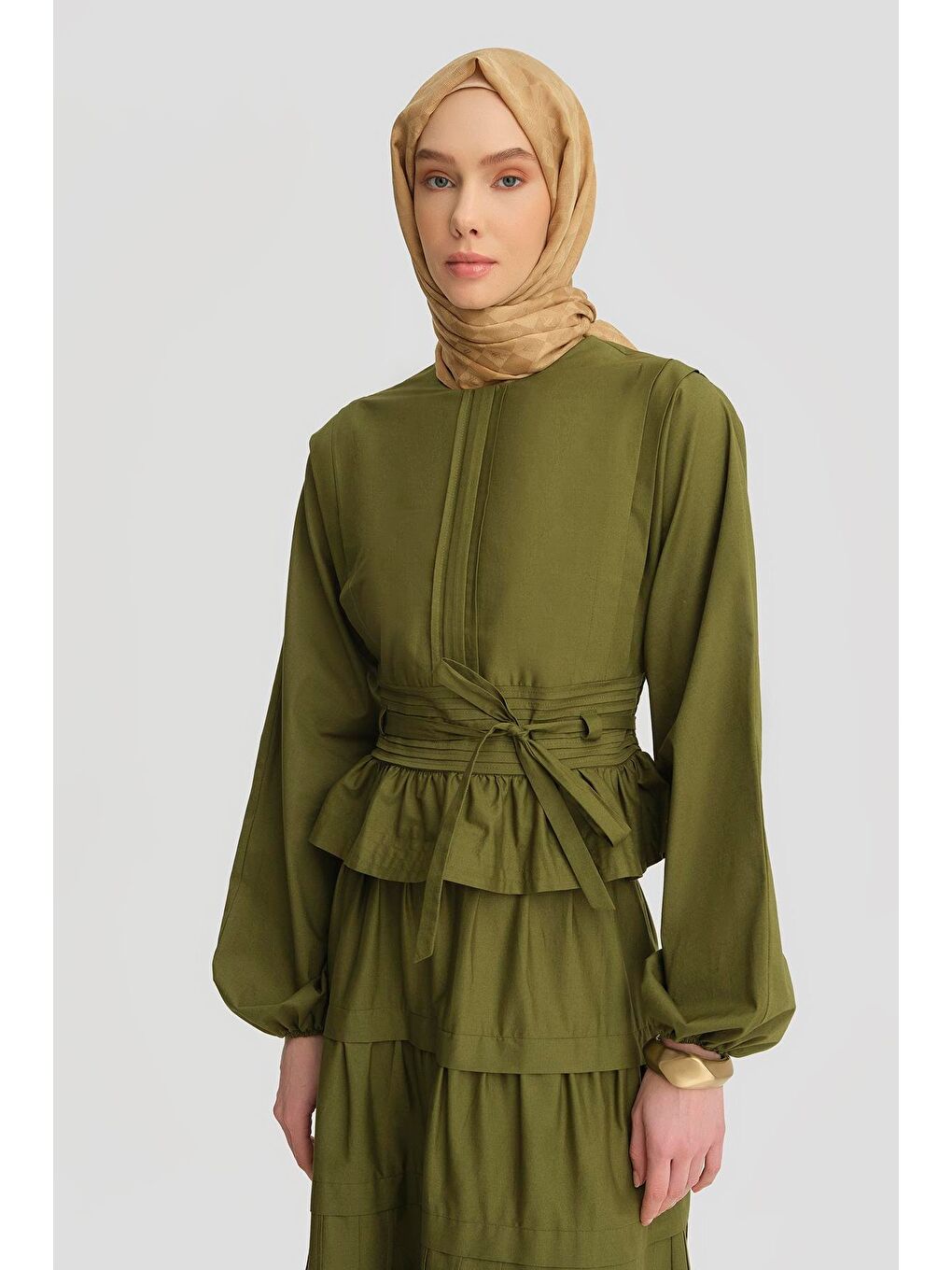 Nervürlü Pamuklu Takım 25Y6003 Yeşil-3