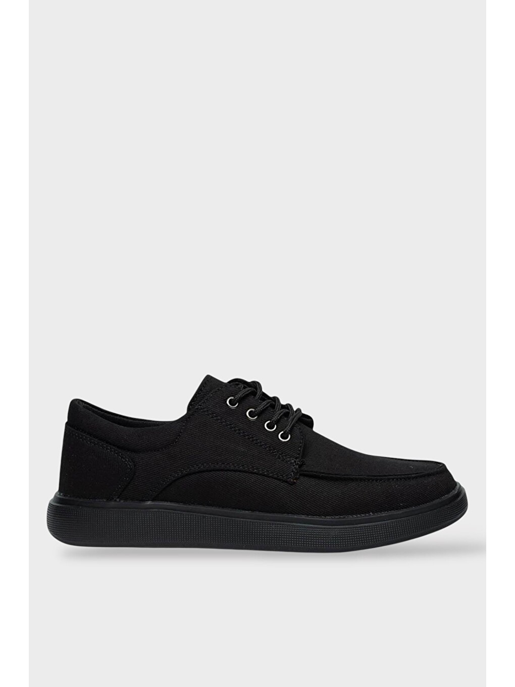 Erkek Keten Gabardin Kumaş Günlük Sneaker Ayakkabı Siyah