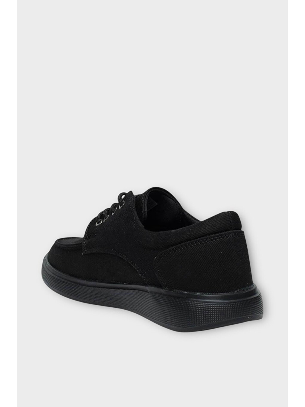 Erkek Keten Gabardin Kumaş Günlük Sneaker Ayakkabı Siyah-2
