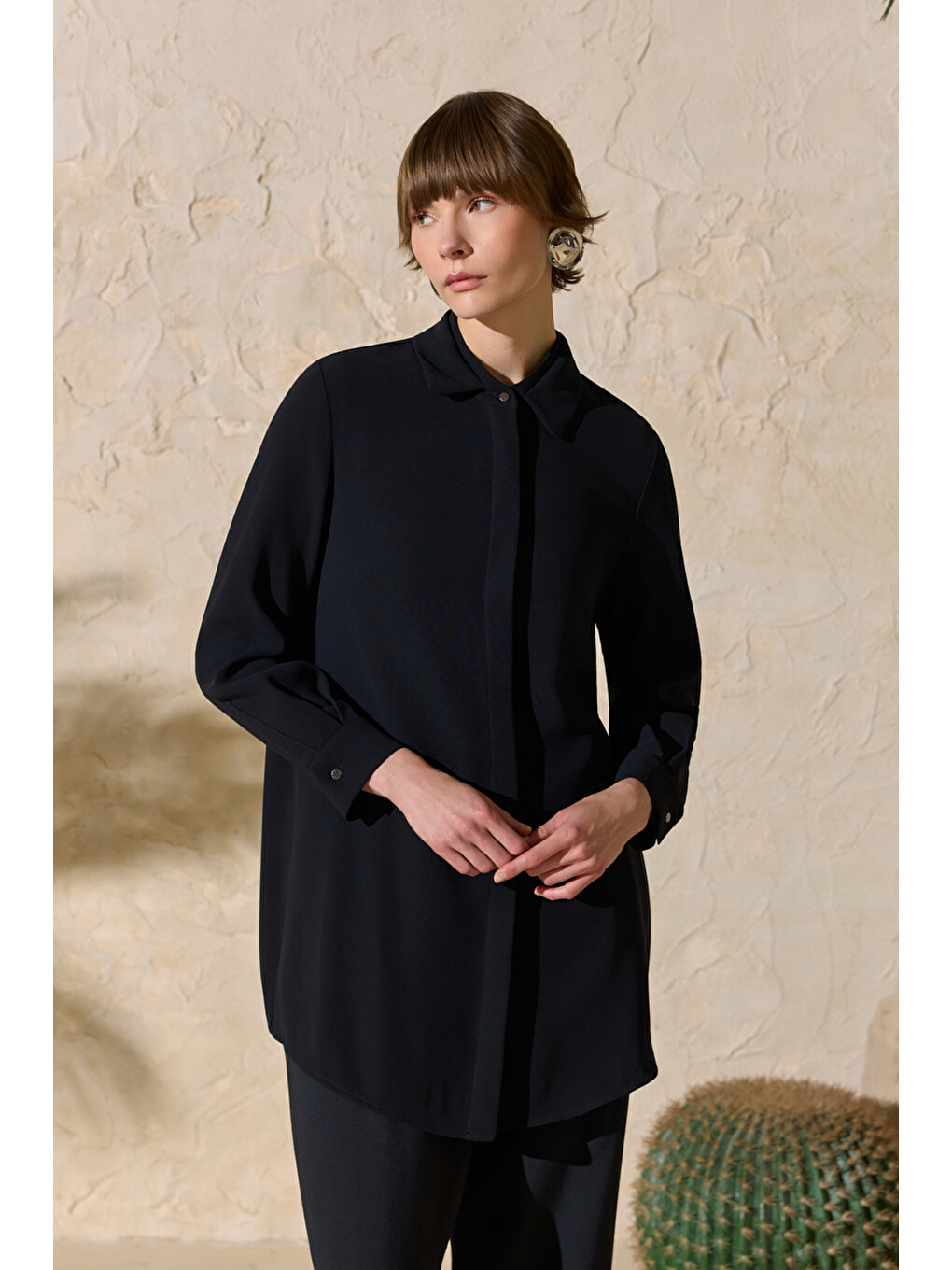 Siyah Dokuma Tunik-1