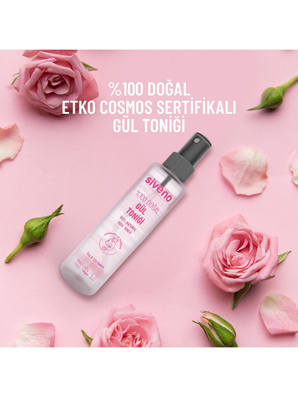 %100 Doğal Gül Suyu Arındırıcı Ferahlatıcı Canlandırıcı Cilt ve Saç Toniği 150 ml-4