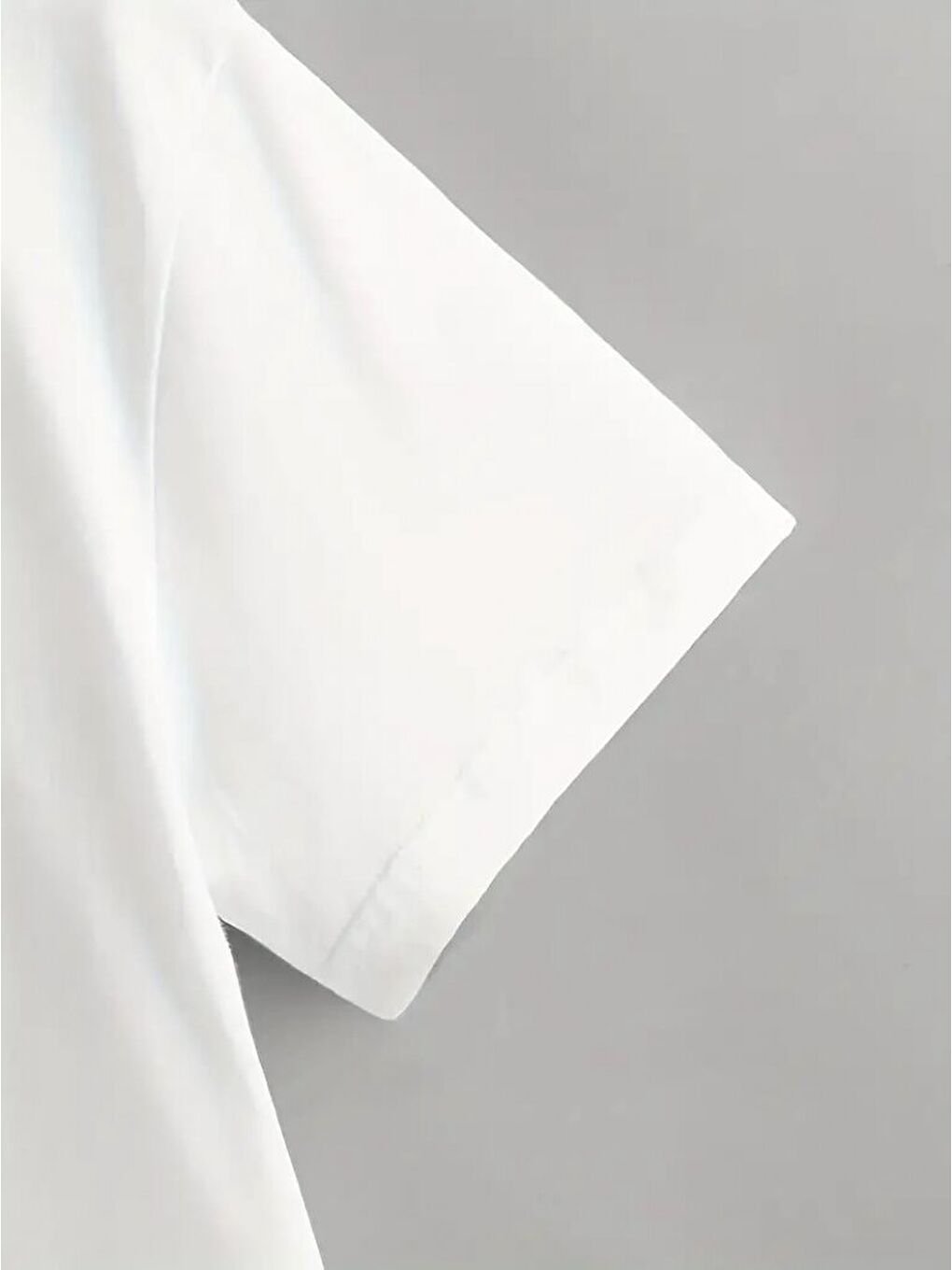 Beyaz Erkek Kısa Kollu Bisiklet Yaka Baskılı Süprem Tişört-4