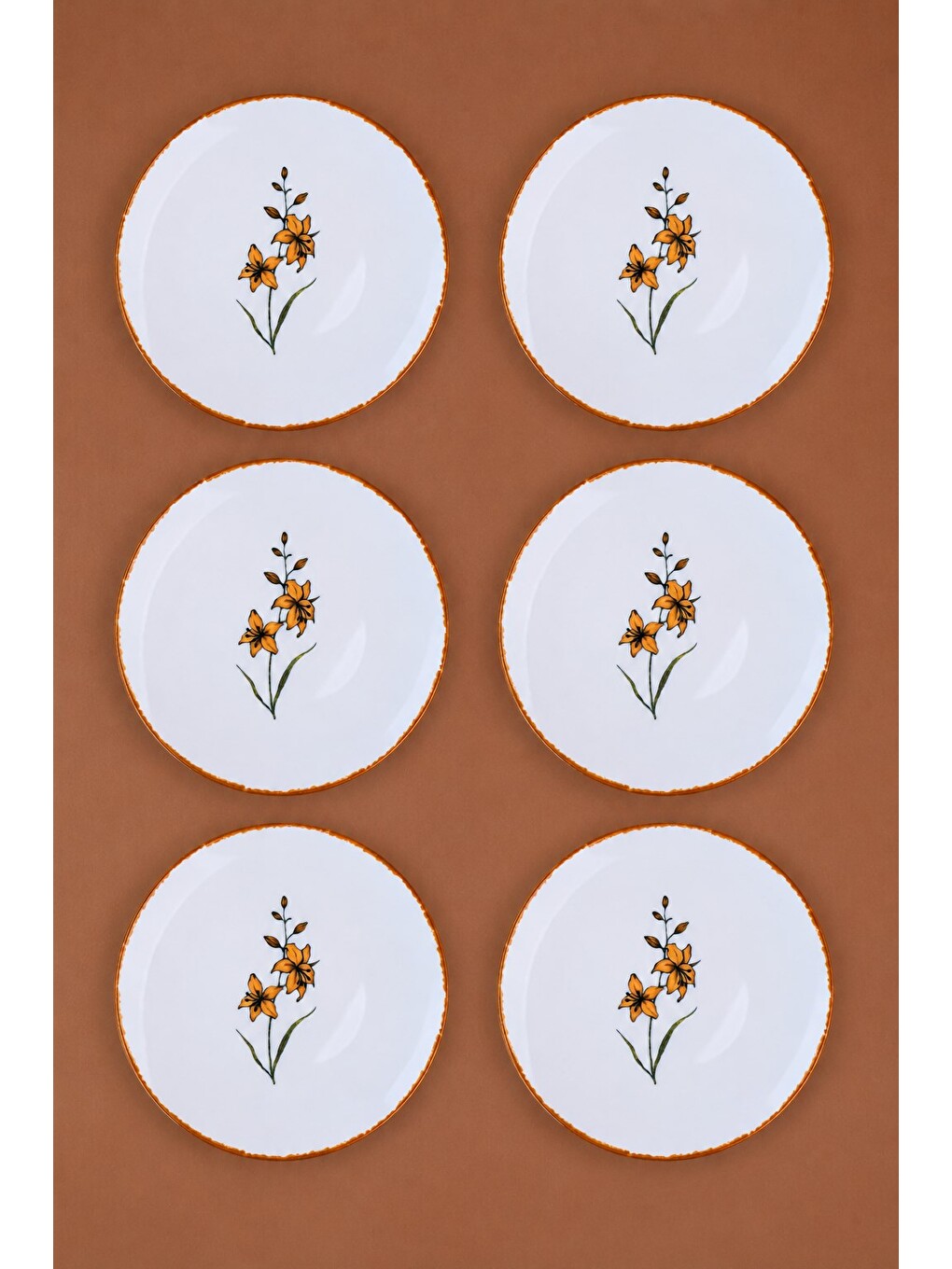 Karışık Porselen Azelya Pasta Tabağı 19,50cm ALY2 6 Kişilik 6 Parça