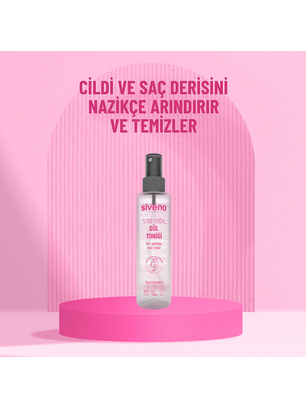 %100 Doğal Gül Suyu Arındırıcı Ferahlatıcı Canlandırıcı Cilt ve Saç Toniği 150 ml-5