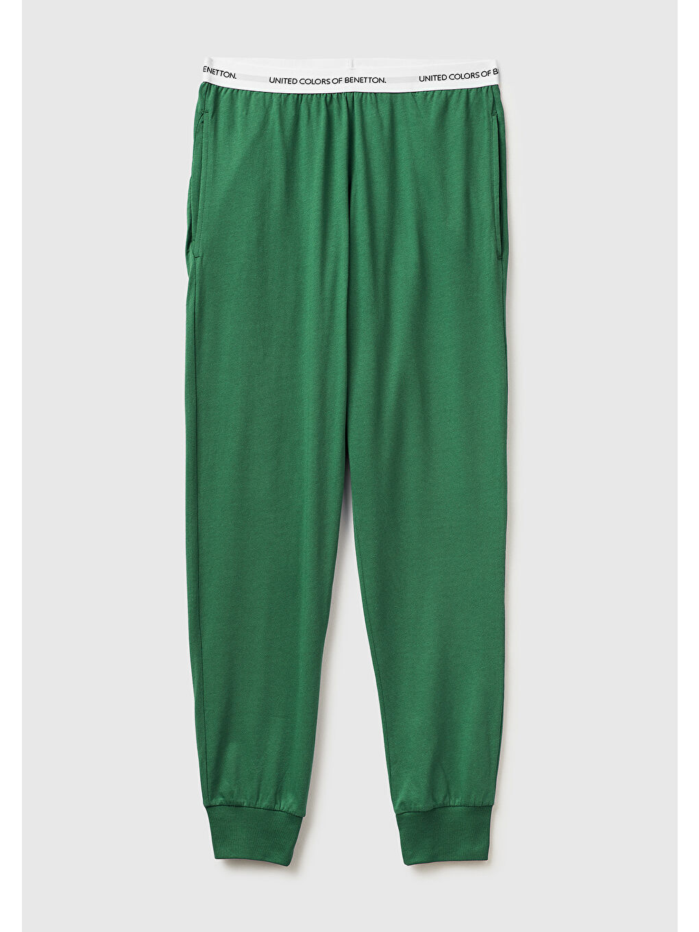 Erkek Yeşil %100 Pamuk Logolu Beli Lastikli Pijama Altı