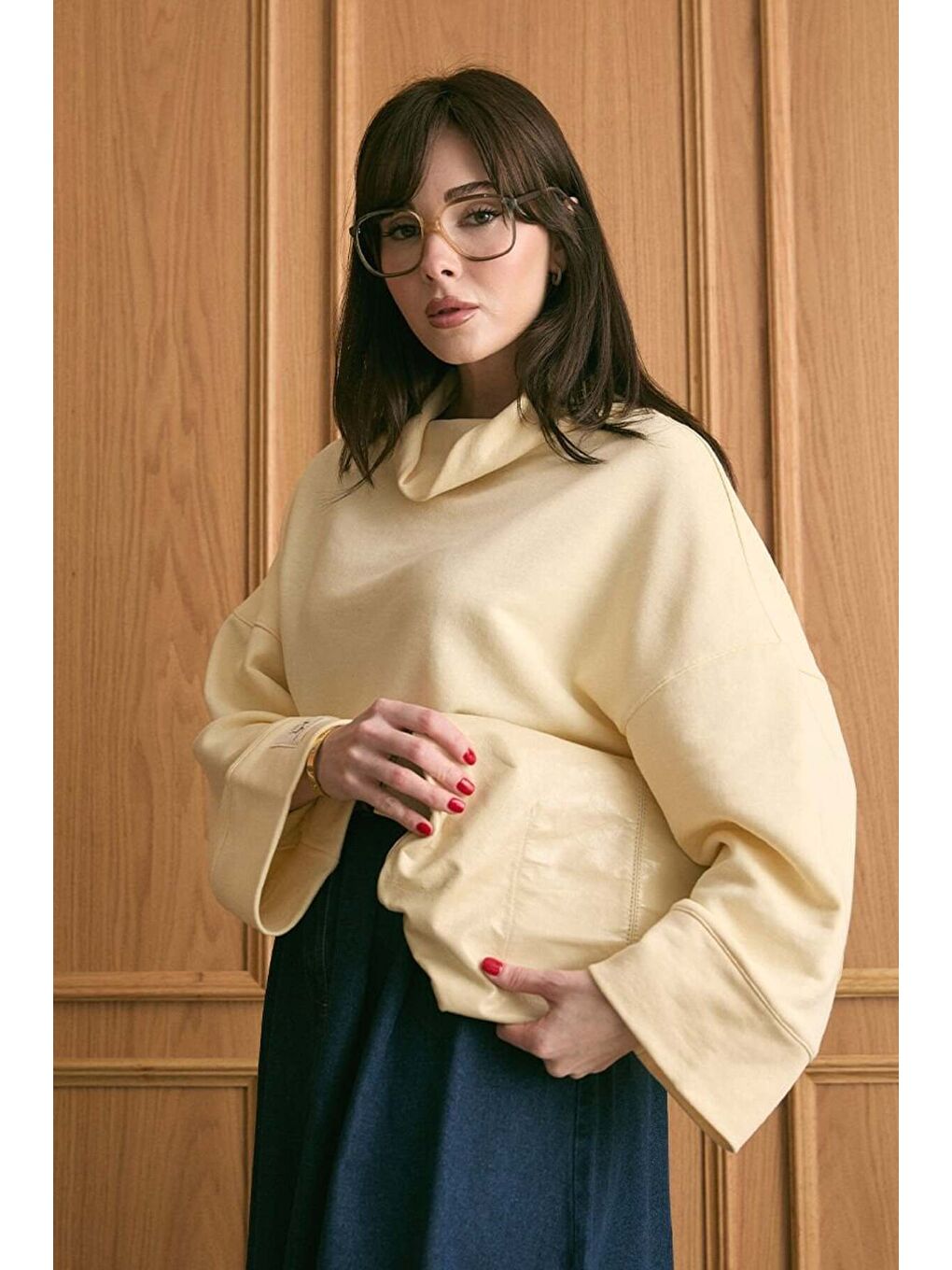 Tereyağ Sarısı Dik Yaka Kışlık Body-2