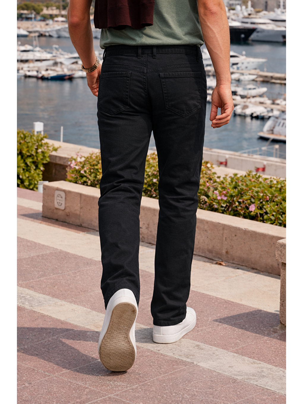 Erkek Relax Fit Siyah Baggy Kargo Pantolon-4