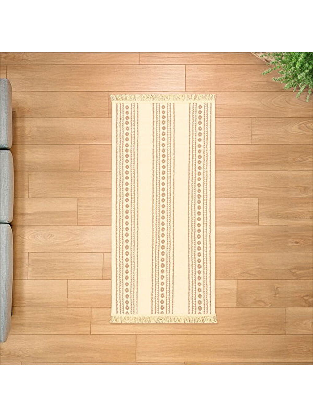 Soft Dalvik Çift Taraflı Kilim - Ekru - 80x150 cm