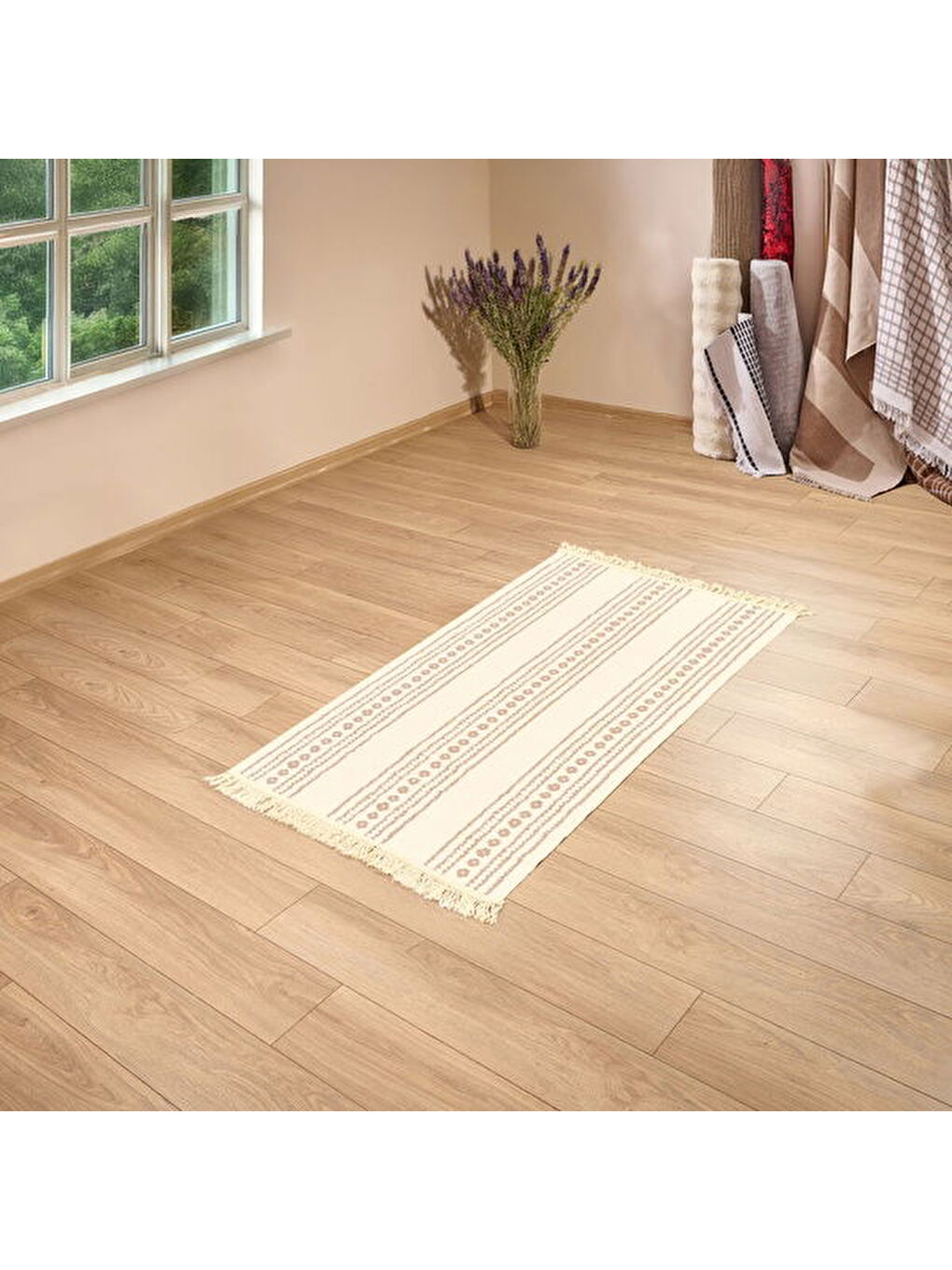 Soft Dalvik Çift Taraflı Kilim - Ekru - 80x150 cm-1