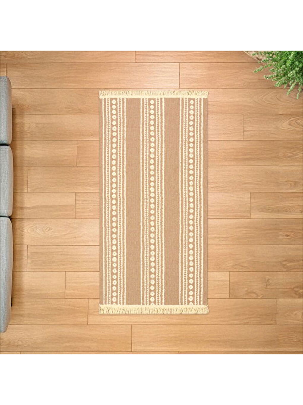 Soft Dalvik Çift Taraflı Kilim - Ekru - 80x150 cm-4