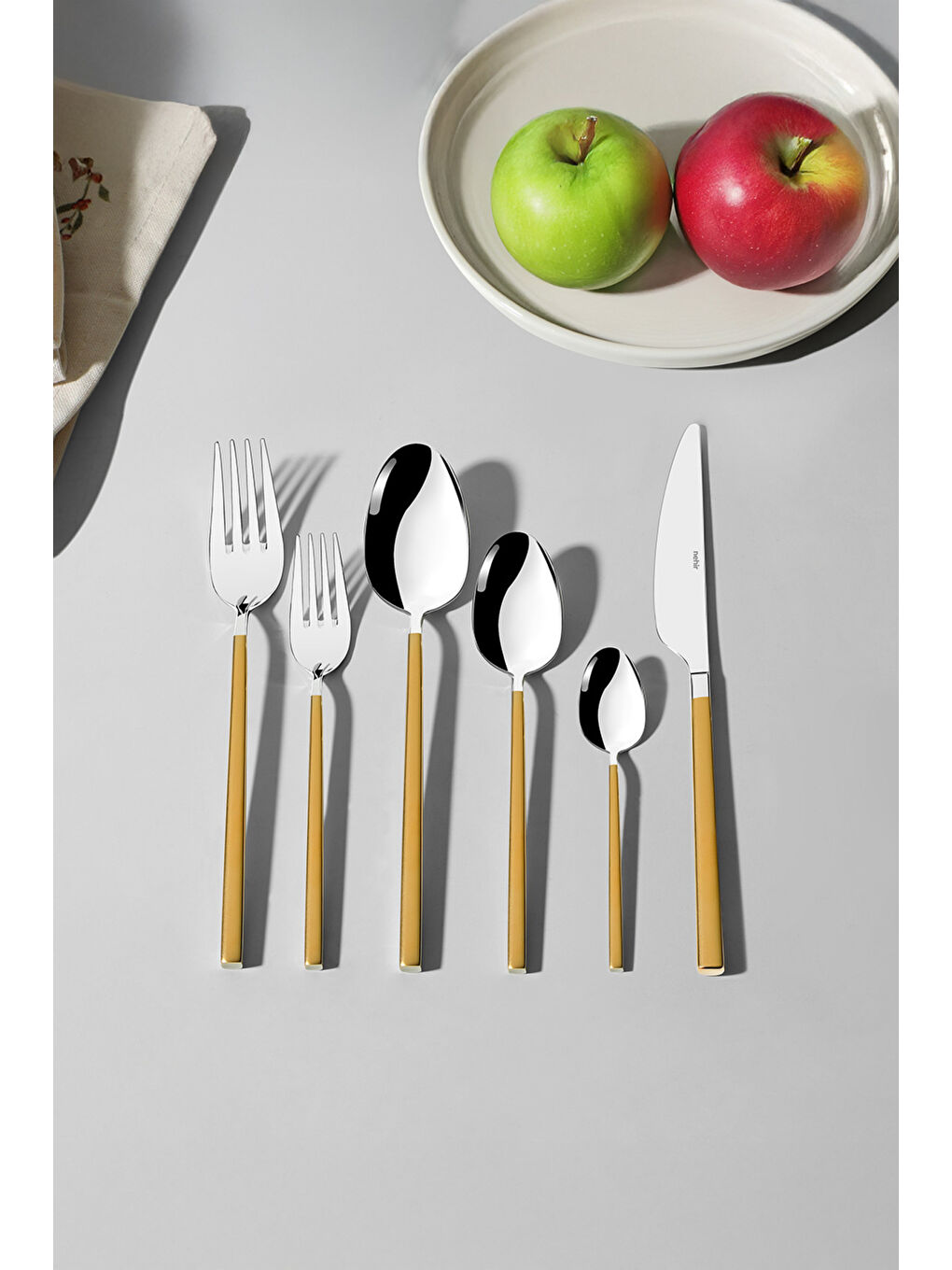 Sarı Gloria Altın Saten 6 Kişilik 36 Parça Kutulu Çatal Kaşık Bıçak Takımı-4
