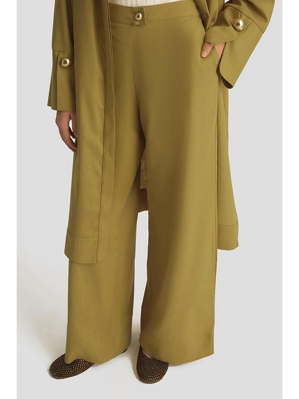 Aksesuar Detaylı Takım 25Yd4251 Yağ Yeşili-5