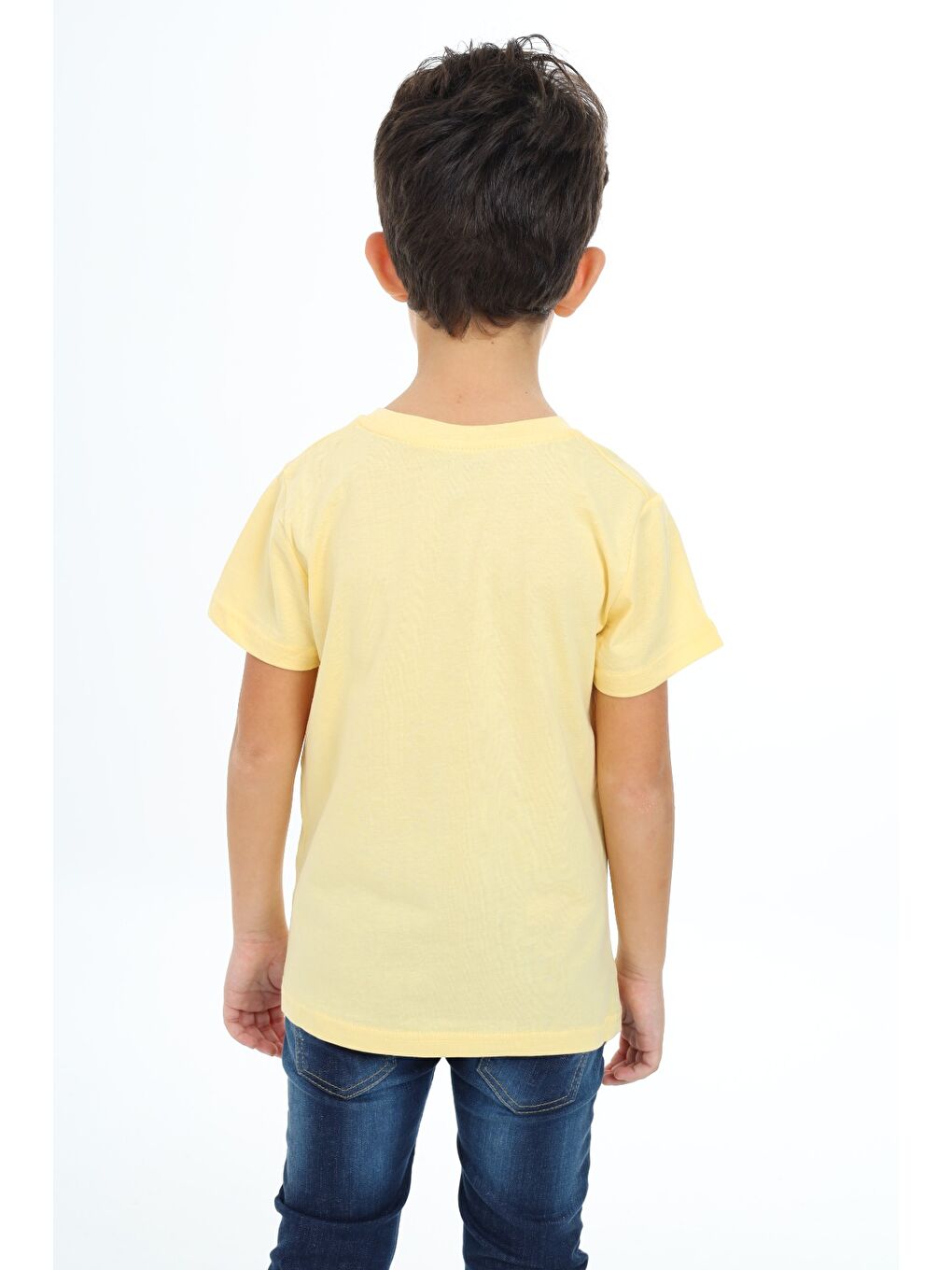 Sarı Erkek Çocuk Baskılı Tişört-4