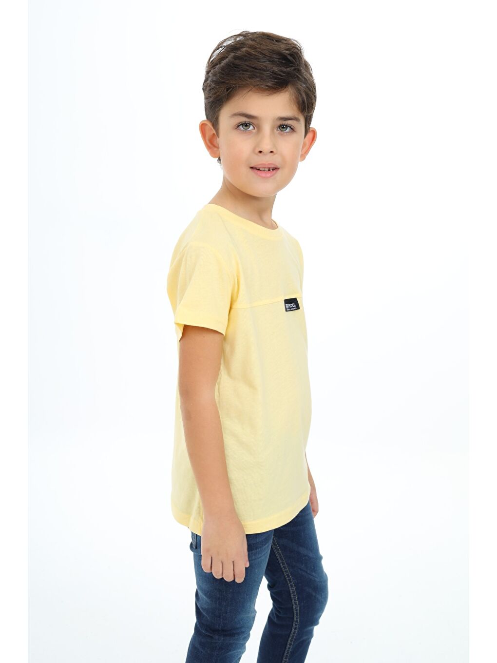 Sarı Erkek Çocuk Baskılı Tişört-5