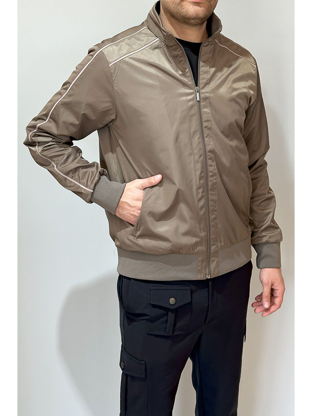 Kahverengi Erkek Feremuarlı Mevsimlik Ceket Tek Üst REU-9114 Camel-1