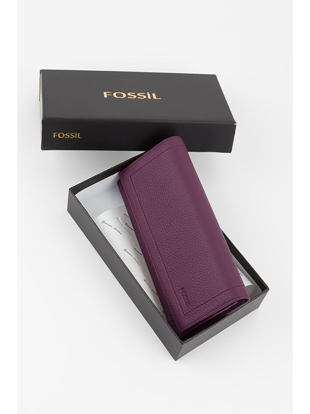 Mürdüm Kutulu Hakiki Deri Kadın El Portföyü Uzun Cüzdan-5