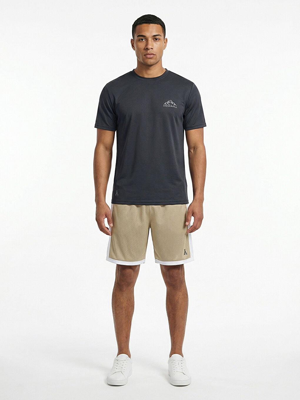 Siyah ORENDAHILL Erkek Spor Tişört Hızlı Kuruyan Esnek Regular Fit Basic Gym Activewear-1