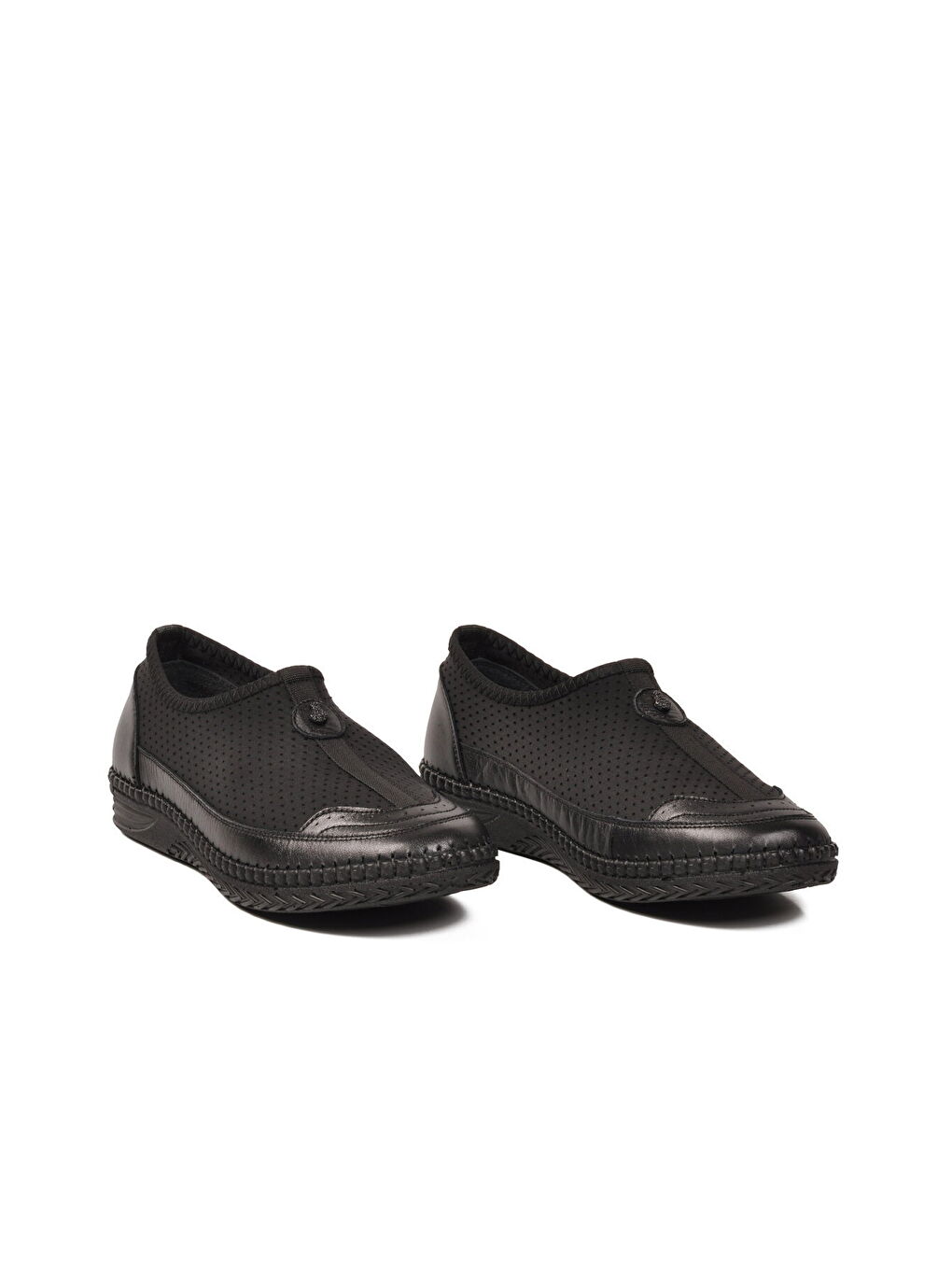 Siyah Hakiki Deri Kadın Casual Ayakkabı Z534 Z-2