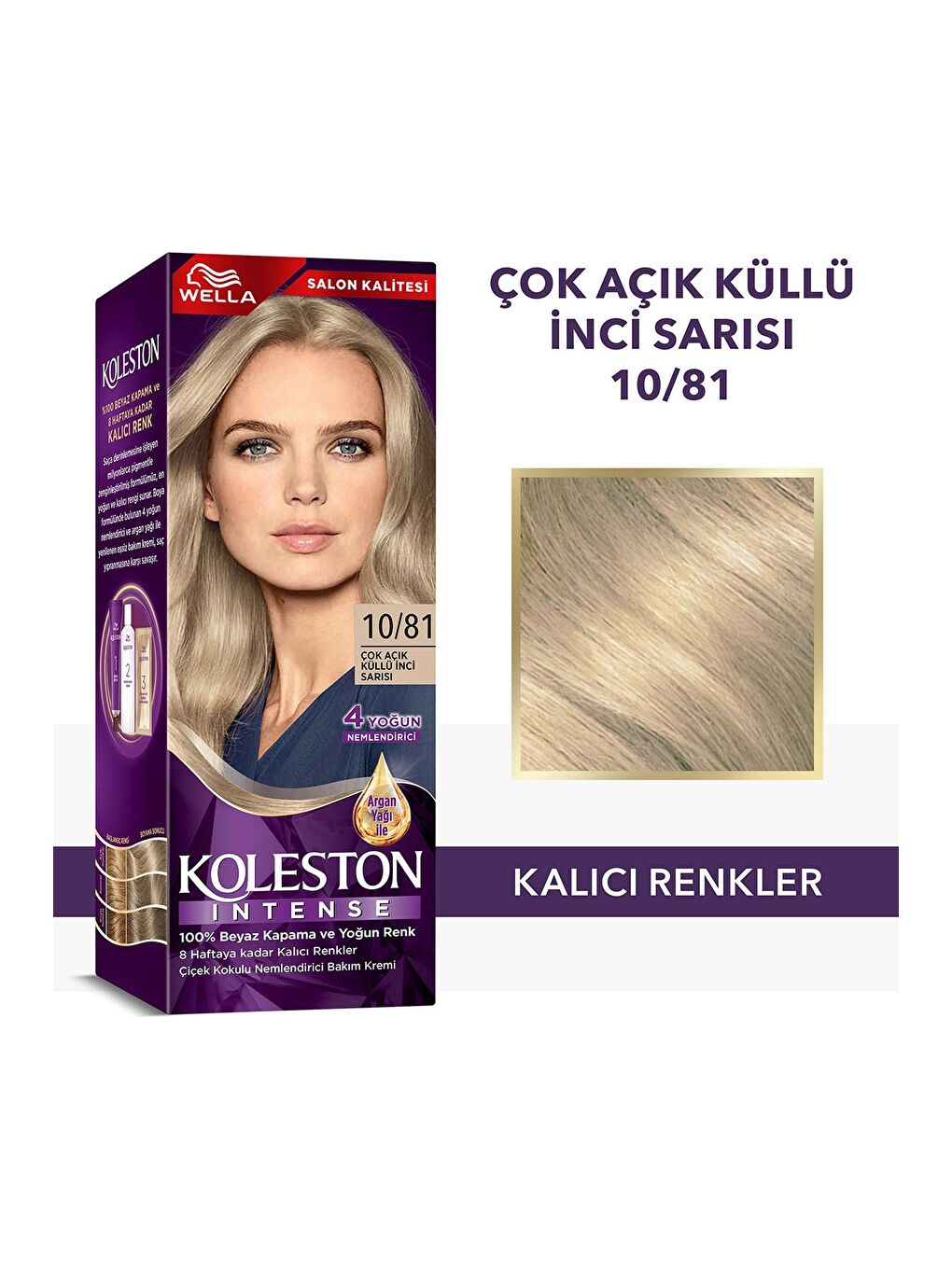 Wella Renksiz Koleston Intense Saç Boyası 10/81 Çok Açık Küllü İnci Sarısı - Salon Kalitesi